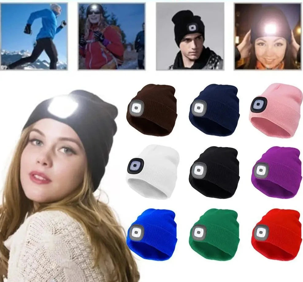 Gorro Com Lâmpada de LED - Suas Atividades às Claras!